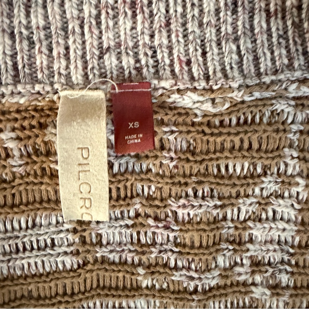 Pilcro Patchwork Knit Checkerboard Button Up Card… - image 3